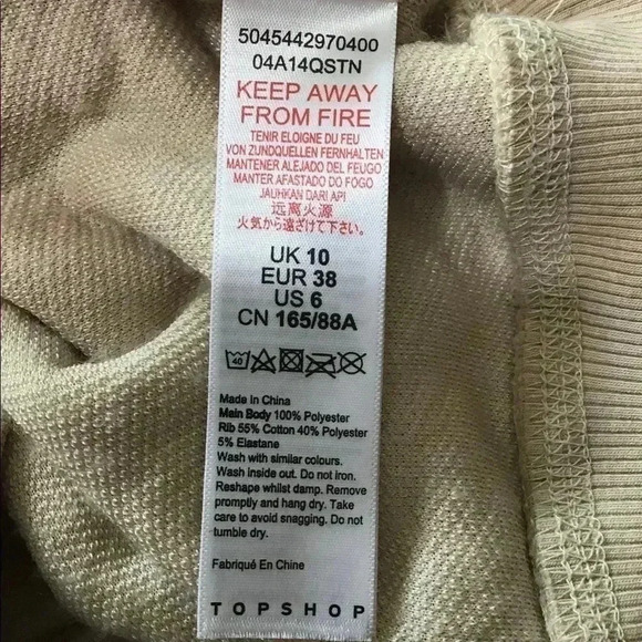 Topshop Quarter Zip Teddy Bomber Jacket Cream Sz 6 - Picture 6 of 6